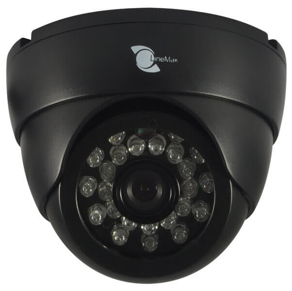 Camara para interiores tipo domo, 1/3 HD Sensor Digital 600TVL, lente de 3.6mm, 24 LEDs, negro